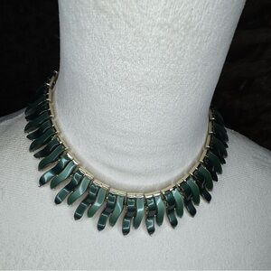 Mid Century Set Lisner Tangleweed Lucite Leaf Necklace 14” and Clip Earrings